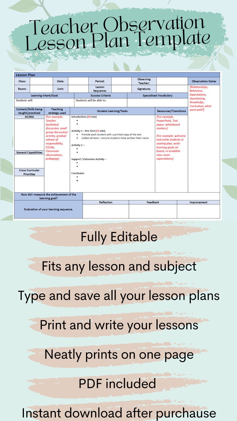 teacher-observation-lesson-plan-template-etsy