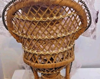 Plush Bear | Mini Wicker Chair | Nursery Decor