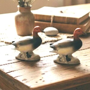 Vtg 2 Porcelain Ducks National Pottery Ohio Made In Japan Original Labels Intact