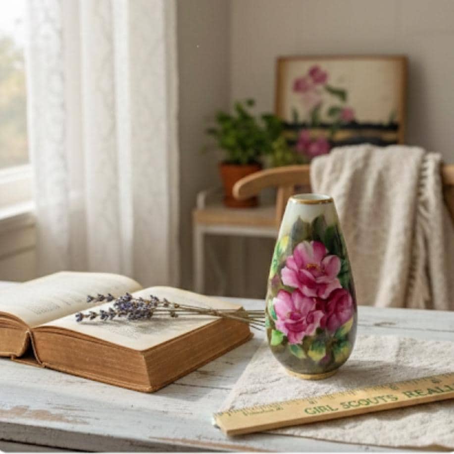 Vintage Floral Bud Vase | Hand Painted - Etsy