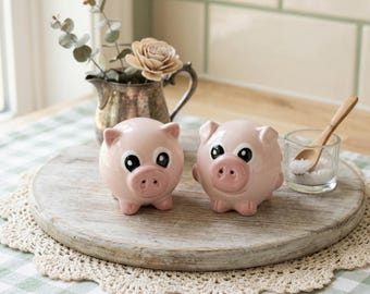 Vintage Pink Pig Salt & Pepper Shakers