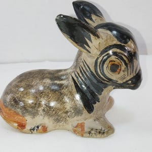 Vintage Pottery Donkey Solis Mexican Folk Art Burro Figurine Signed traditional design crafted by hand