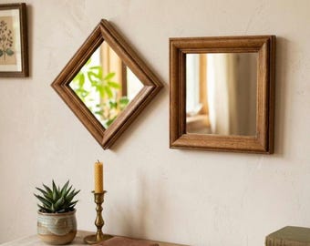 Vintage Home Interiors Square Wood Framed Accent Wall Mirrors New In Box