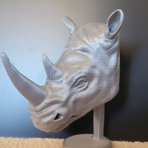Indian Rhino with Plaster Cloth over Clay Experiment 