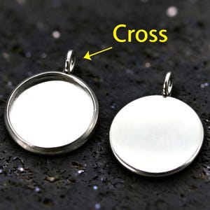 Stainless steel 6mm 8mm 10mm 12mm 25mm Round Bezel Cabochon Pendant Blank Glass Cabochon Setting Pendant Tray Base pendant setting