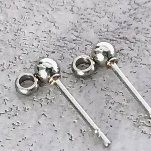 316L stainless steel Silver Ball Post Earring Stud with Closed Loop,Earrings with Ear Back for DIY Jewelry Making Findings 4 mm 5 mm 6 mm