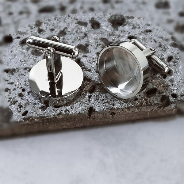 Cufflinks base-French Cufflink Findings Handmade Accessories|High Quality Titanium steel Mirror polishing|Resin DIY craft making