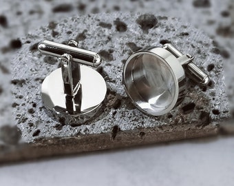 Titanium Steel Cufflink Base | Mirror Polished DIY Resin Crafts