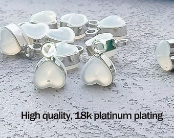 18K Platinum Plated Heart Earring Nuts | DIY Jewelry Findings