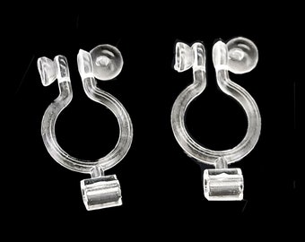 Resin Clip On Earring Converter, Hypoallergenic Non-Pierced Earrings