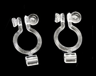 Resin earring clip,Invisible and painless Earring Converter-Change Earring Post to Non-Pierced Clip-Ons,Hypoallergenic ear clips