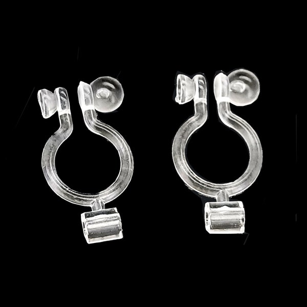 Resin earring clip,Invisible and painless Earring Converter-Change Earring Post to Non-Pierced Clip-Ons,Hypoallergenic ear clips