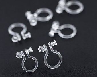 Resin Clip On Earring Converter, Non-Pierced Ear Components