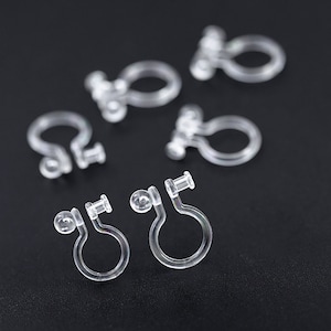 Resin invisible Clip on Earring Converter, Non-Pierced Earrings Painless Allergy-Free Resin Earring Components for Non Pierced Ears