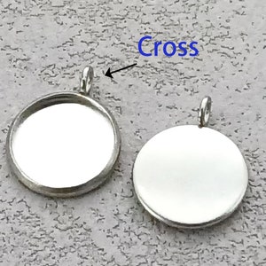 Stainless steel 6mm 8mm 10mm 12mm 25mm Round Bezel Cabochon Pendant Blank Glass Cabochon Setting Pendant Tray Base pendant setting