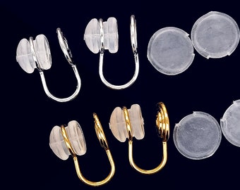 Earring Converter-Change Earring Post to Non-Pierced Clip-Ons,Hypoallergenic ear clips,Invisible and painless