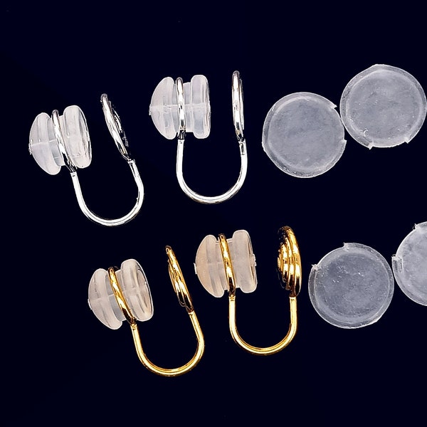 Earring Converter-Change Earring Post to Non-Pierced Clip-Ons,Hypoallergenic ear clips,Invisible and painless