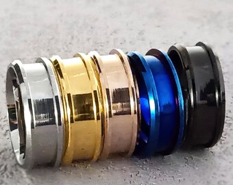 with 8mm Stainless steel Channel Ring Base DIY Ring Handmade