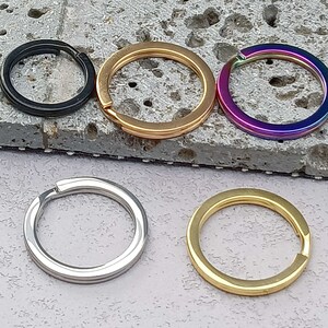 Key Chain Rings,Stainless steel Mirror polishing,18K vacuum plating Ring Flat Key Rings Rings Split Keyrings for Home Car Keys Attachment