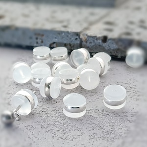 Stoppers Ear Nuts|Stainless steel + silicone|18K Vacuum plating|Earring Back Stoppers|Earring Component Findings|Clutch Earring Backs