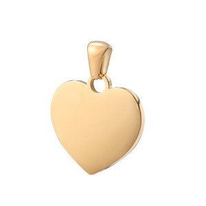 20*20mm Stainless Steel Heart Charms for Bracelet Earring Necklace Chain Charms Jewelry Making Couple Pendant,Engravable Pendant