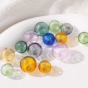 Double hole Glass Cover, Glass bubble,6mm 8mm 10mm Round Ball Charms Double Hole Wish Ball for DIY Pendant Earring Jewelry Craft Making