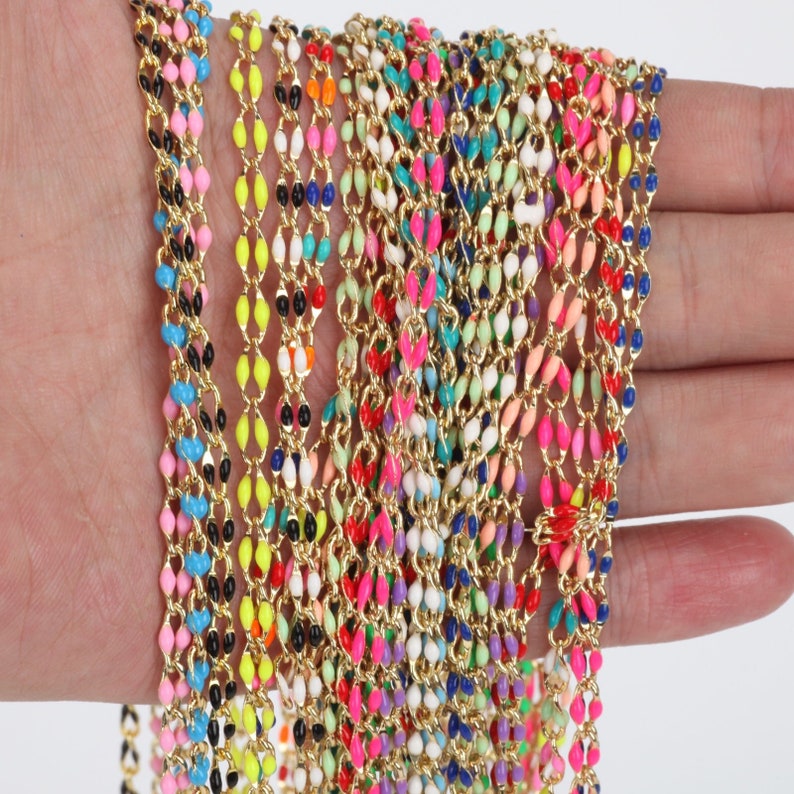 Bulk Enamel Chain,perfect Enamel Rolo Cable Paperclip Chain for ...