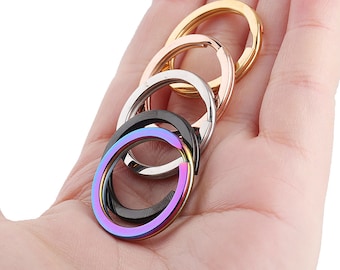 Stainless Steel Key Chain Rings, Multi-Color Jewelry Making Supplies