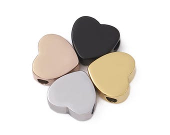 Engravable Heart Pendant ,Stainless Steel Charms for Jewelry Making Bracelet Earring Necklace Charms