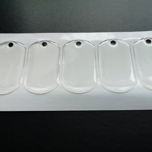 Dog tag plastic covers discount