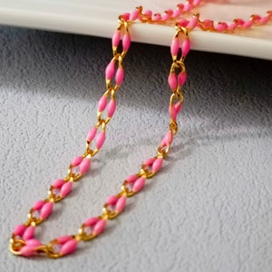 Wholesale Enamel Cable Chain,Perfect Enamel Rolo Cable Paperclip Chain for Customize permanent Jewelry making,Multi color
