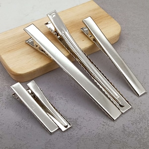 Hair Clip Base,Stainless Steel Duckbill Clip Hair Clips Fashion Hairpin Blank Base for Diy Jewelry Making Pearl Hair Clip Setting supplies