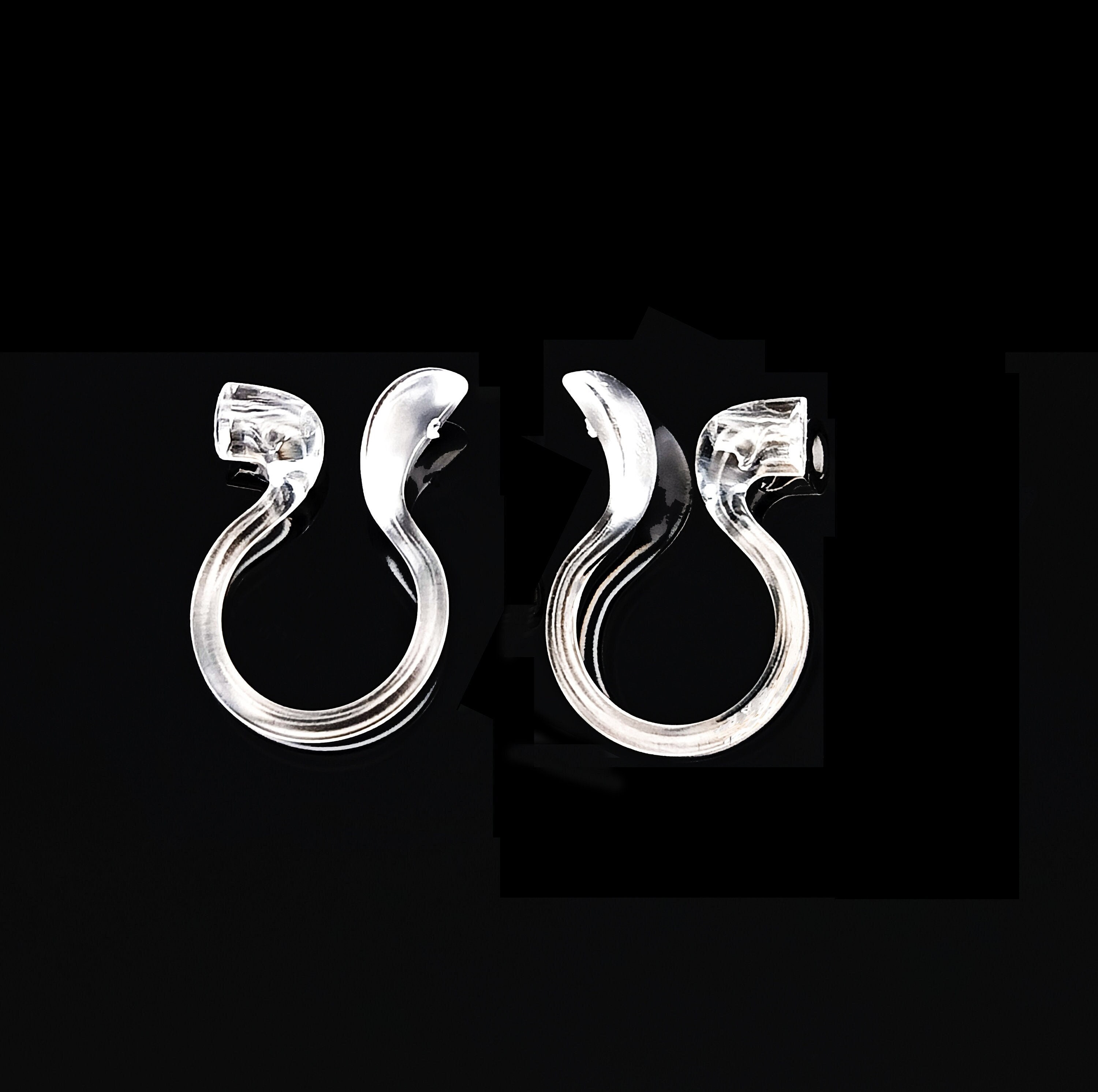 Resin Invisible and painless Earring Converter-Change Earring Post to Non-Pierced Clip-Ons,Hypoallergenic ear clips