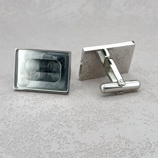 High Quality Titanium steel 22*16mm Rectangular cufflink base |custom cufflinks|French Cufflink Findings Handmade Accessories