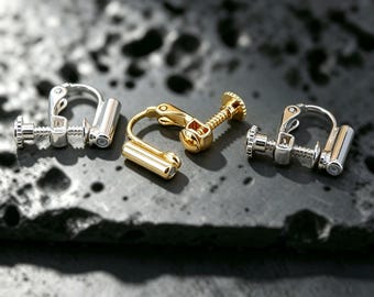 Clip On Earring Converter Kit, Screw Back Ear Clips for Pierced Earrings, Hypoallergenic No Piercing Earring Findings, DIY Jewelry Supplies