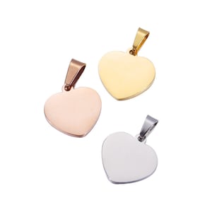 Stainless Steel Heart Charms for Bracelet Earring Necklace Chain Charms Jewelry Making Couple Pendant,Engravable Pendant