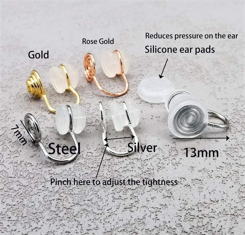 Clip On Converter Kit-Versatile Tool for Converting Pierced Earrings to Clip-Ons, Including Hypoallergenic Ear Clips afbeelding 2