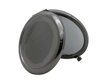 Personalized Mirrors,70mm Round Blank Pocket Mirror,Blank Compact Mirrors - double side pocket mirror bezels tray,Engravable Pocket Mirrors