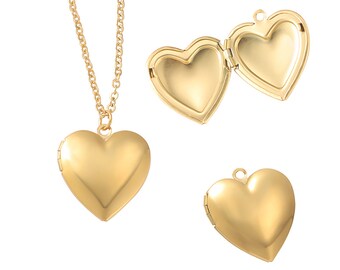 Heart Engravable Pendant With 45cm chain,Photo Locket Personalized disc,Blank disc necklace