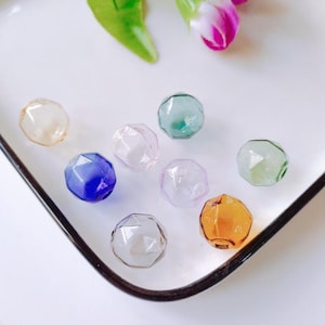 Double hole Glass Cover,Polygon Glass bubble,16mm Round Ball Charms Double Hole Wish Ball for DIY Pendant Earring Jewelry Craft Making