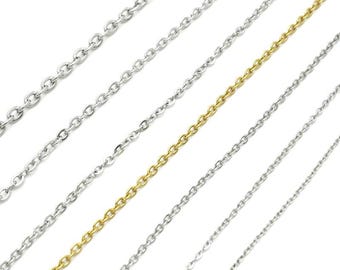 Wholesale 316L Stainless Steel chain|18K vacuum plating Cable O Chain Necklace|Flat Link O Chain|Chain For Pendant|Chain for Jewelry Making
