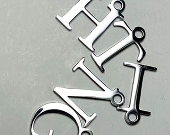 Stainless steel Letter Charm, Minimalist Alphabet Letter Charm,Initial Charm Initial Pendantfor DIY Pendant Earring Jewelry Craft Making