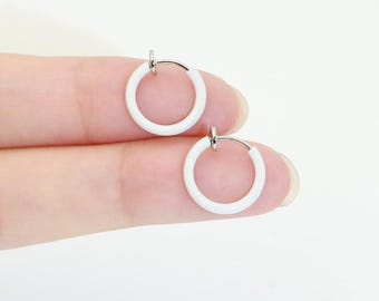 Clip On Hoop Earrings, Non Pierced, Copper with Silicone Pad (10pcs)