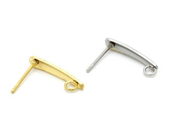 316L Stainless steel French Wire Earring Hooks With ear plugs|High Quality Earring Hooks Wire, Pressed Ear French Hooks Jewelry Findings