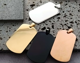 Dog Tag Stamping Blank 2"*1 1/8"(50*28mm)|304 Stainless Steel Stamping Blanks|Highly Polished Shiny|tainless Steel Tags-Military