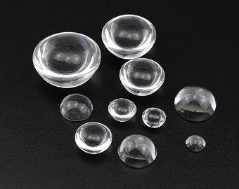10pcs 30mm 40mm 50mm Thick Round Clear Glass Cabochons Thicker Hand Crystal Clear Colorless Glass Thick transparent glass covers