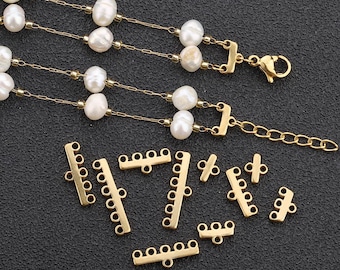 304 Stainless Steel Connector Charm with Multi Loops,multistrand connectors Charm for Jewelry Making,Bracelet Connector,Earrings tassel link