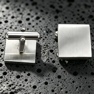 3mm thick 16mm Stainless Steel Square Cufflink Base, 16mm Engravable Cufflinks, French Cufflink Findings for Men, Custom Blank Cufflinks
