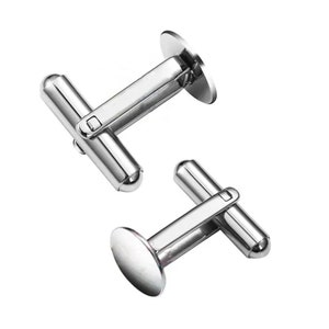 Wholesale 304 stainless steel 8mm 10mm Flat pad French cufflinks blank|custom cufflinks|French Cufflink Findings Handmade Accessories