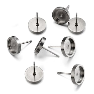 316L Stainless steel earring stud,6 8 10mm Earring blank settings,Post Earrings base,Bezel earring Blanks